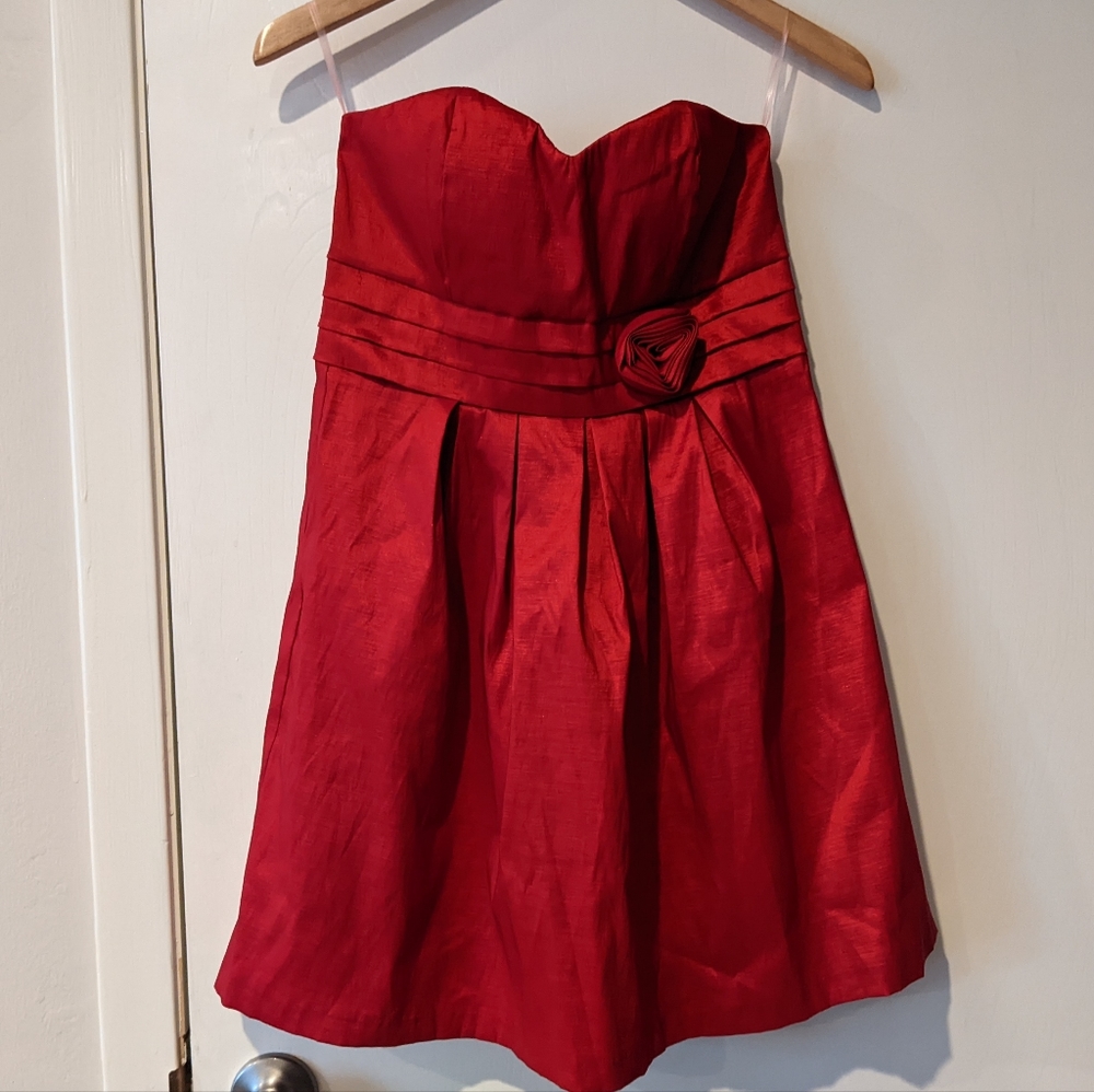 Ixia Modcloth Ruby My Valentine Strapless Dress in Large